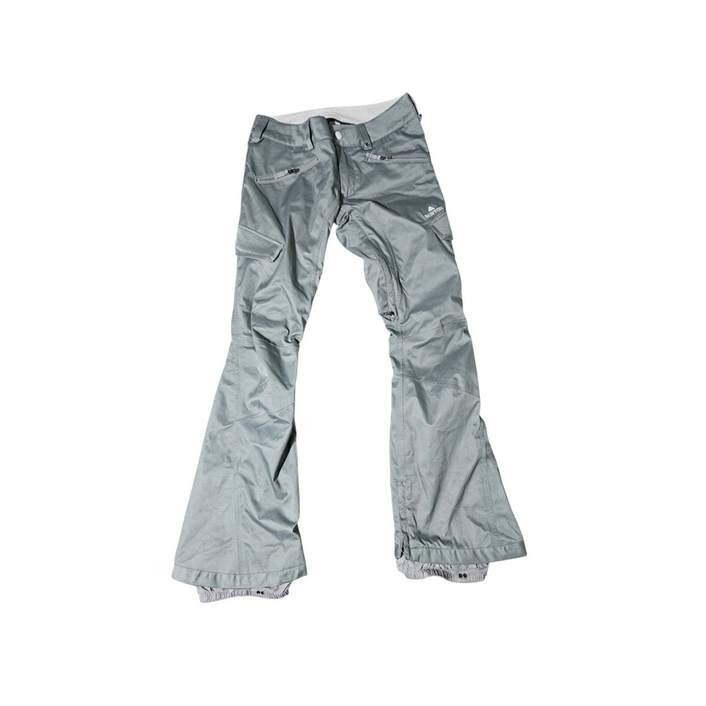 Burton Dry Ride Snowboard Pants Women's Small Grey Cargo Insulated Ski Vented